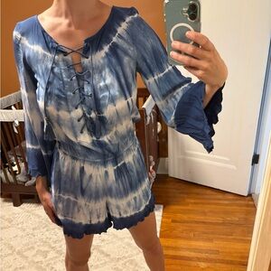 American Eagle Outfitters Blue Boho Romper
